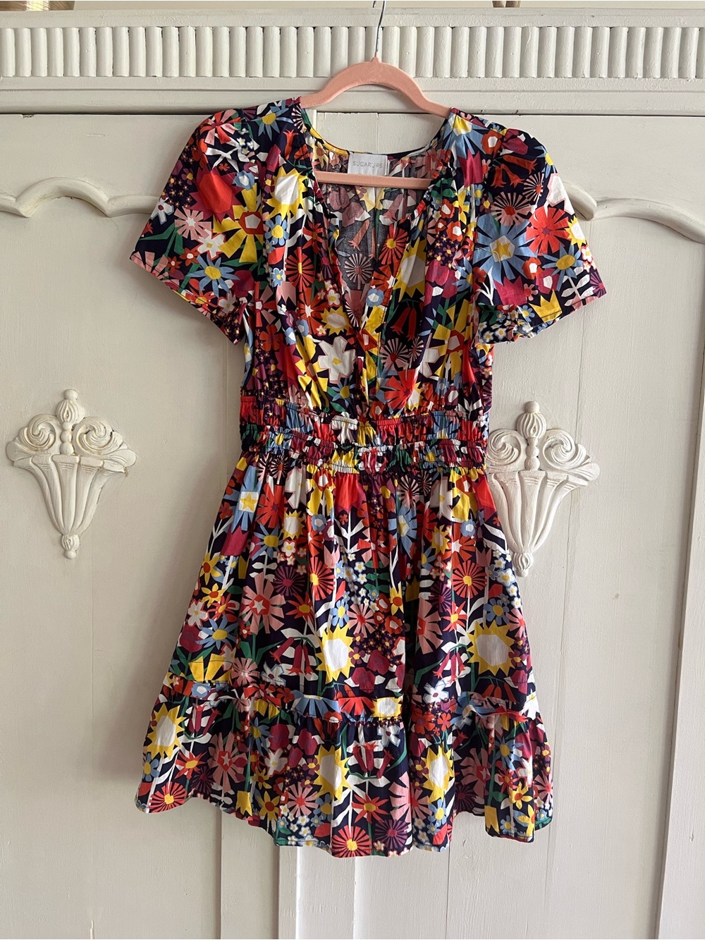 Sugarlips Groovy Summer Tiered floral dress small